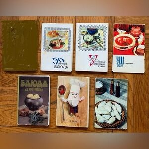 Lot of 6 Sets Former USSR Cuisine Dishes Vintage Postcards in Russian language